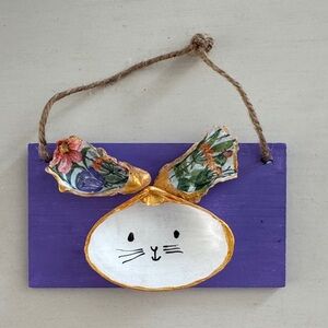 Purple and Gold Bunny Wall Decor